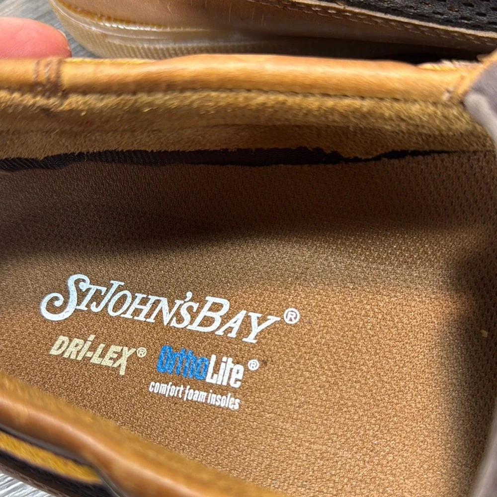 St John’s bay Brown Leather Boat Shoes men’s 13 (b147)